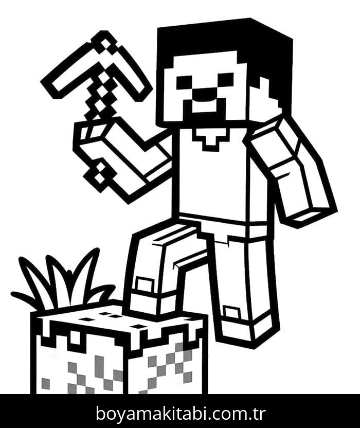 Minecraft boyama sayfası #272 – dikkat ve odaklanma geliştirir, A4 baskıya uygun