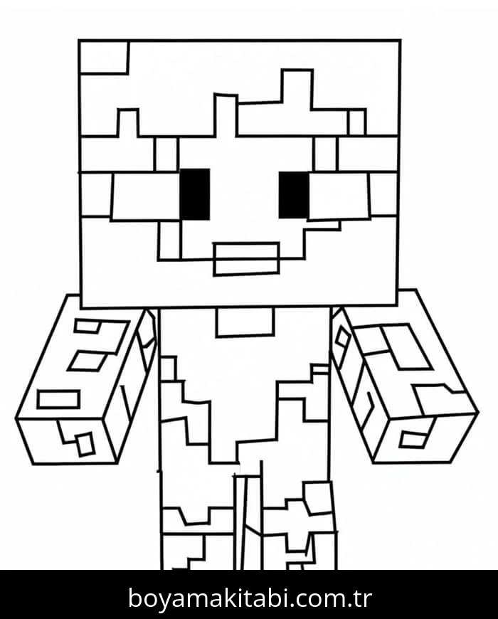 Minecraft boyama sayfası #288 – çocuklar için, çizgi film temalı