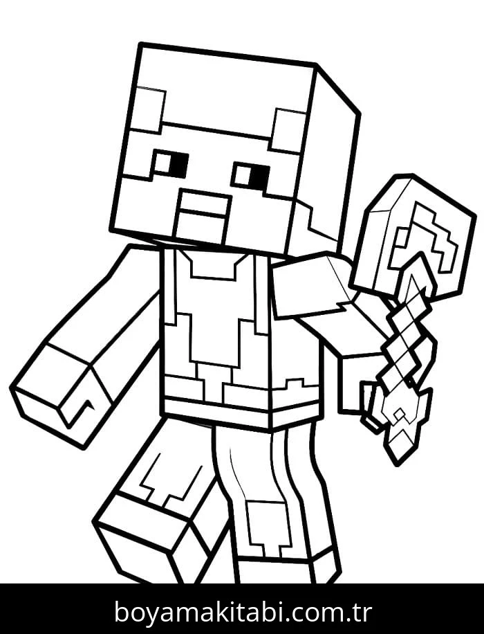 Minecraft boyama sayfası #289 – kolay boyama, eğitici aktivite