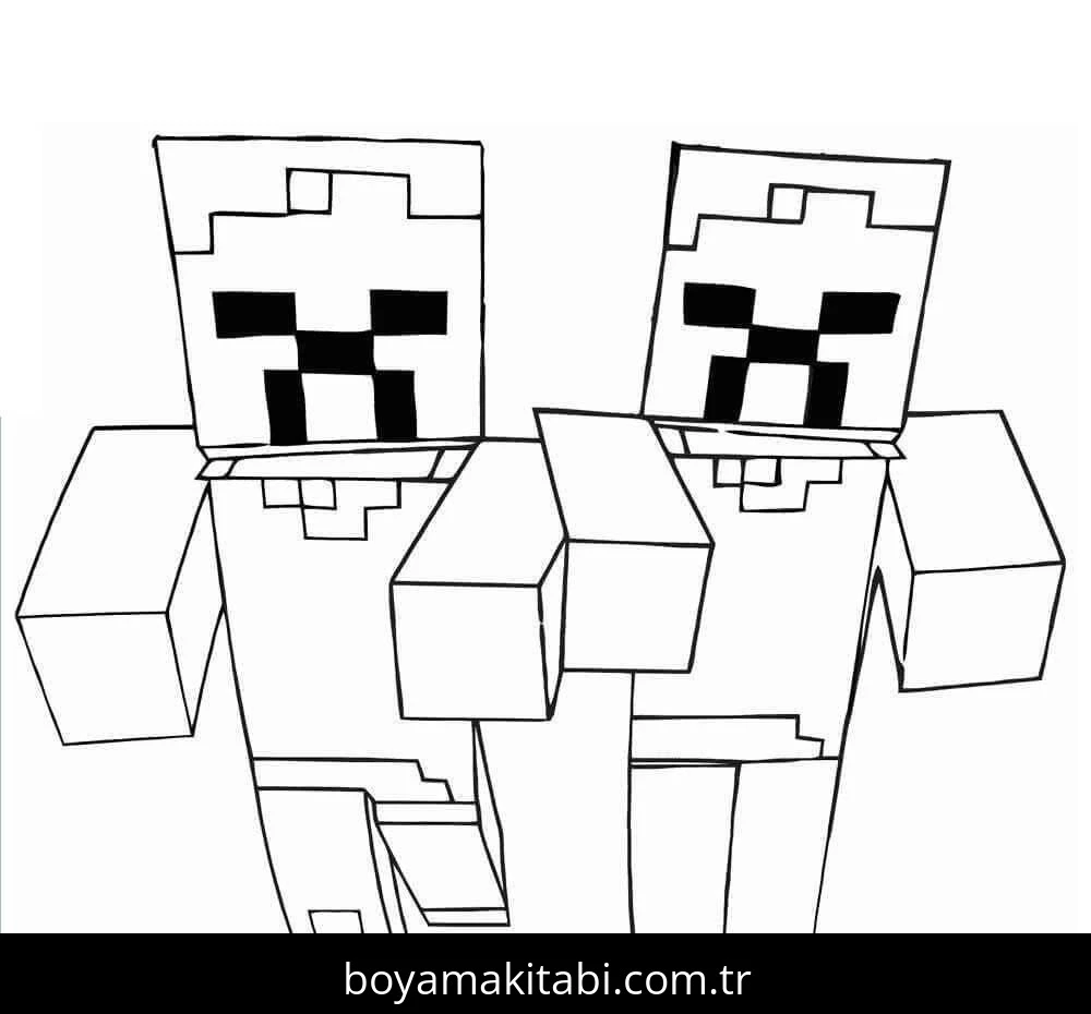 Minecraft boyama sayfası #298 – keyifli zaman, renkli çizimler