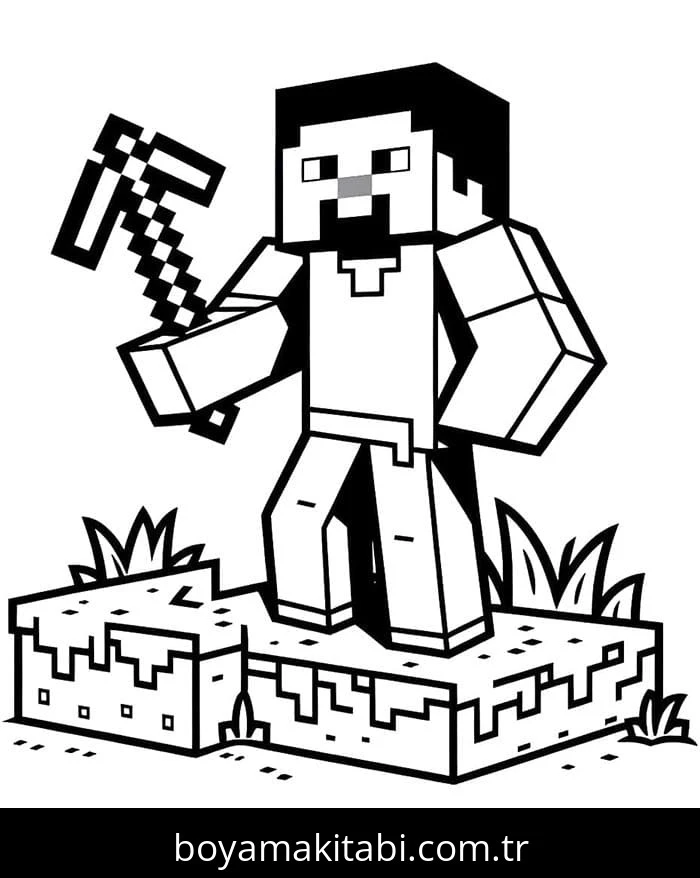 Minecraft boyama sayfası #310 – doğum günü partisi aktivitesi, ekran süresine alternatif