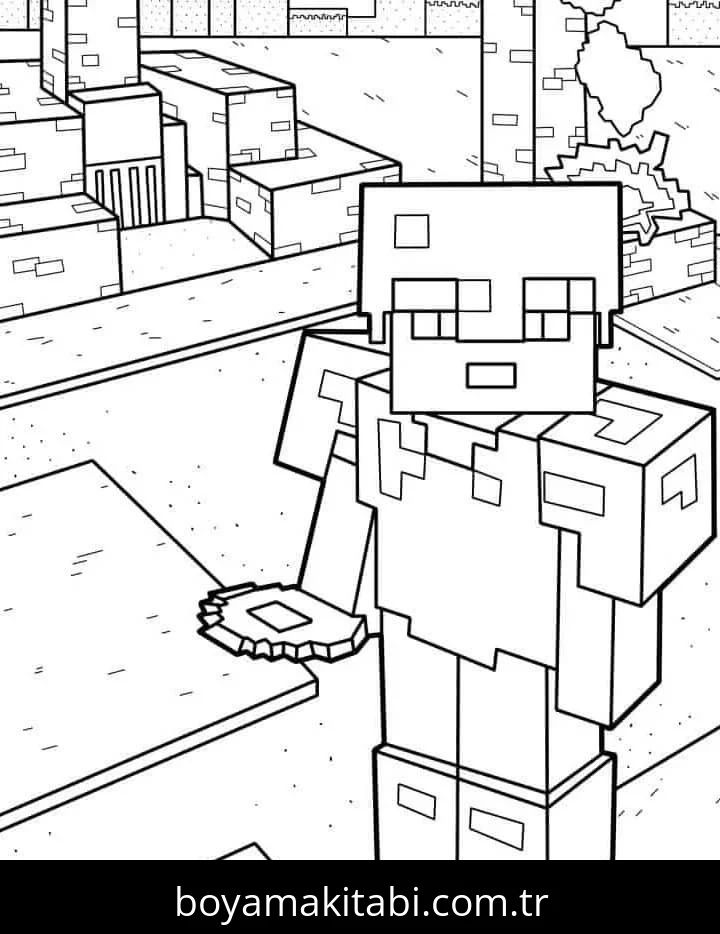Minecraft boyama sayfası #312 – dikkat ve odaklanma geliştirir, A4 baskıya uygun