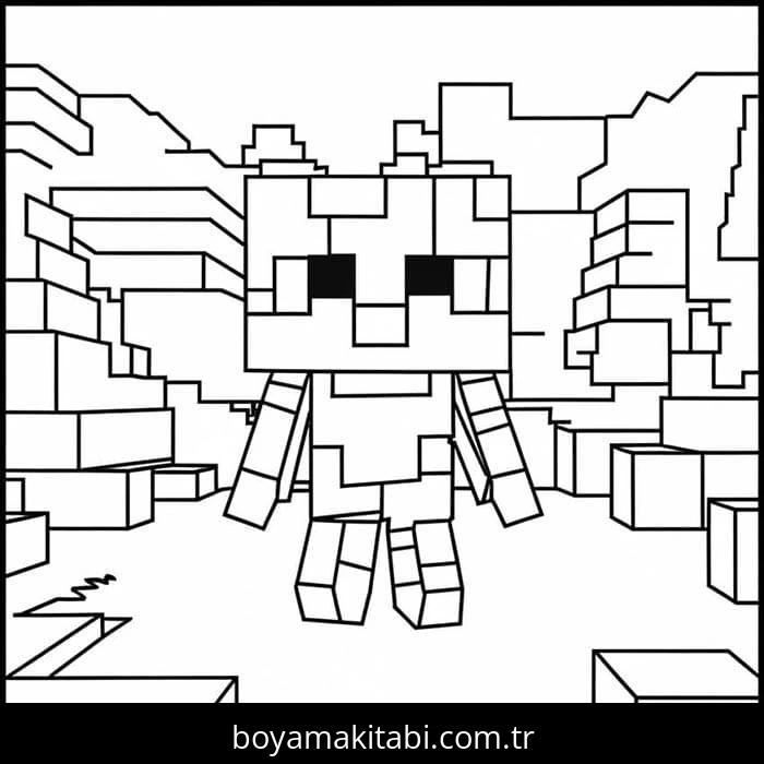 Minecraft boyama sayfası #316 – sabır ve özgüven kazandırır, yaratıcı sanat çalışması
