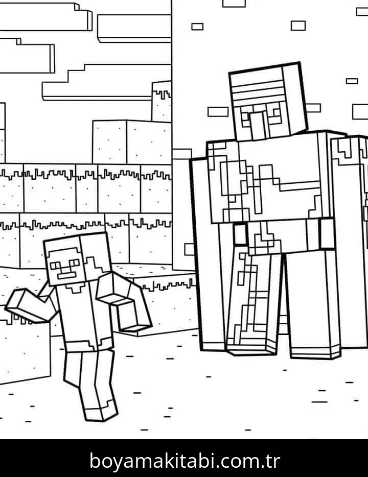 Minecraft boyama sayfası #322 – günlük etkinlik önerisi, kolay boyama