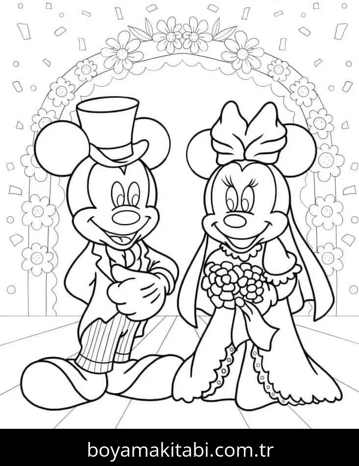 Minnie Mouse boyama sayfası #115 – el becerilerini geliştirir, boyama çalışması