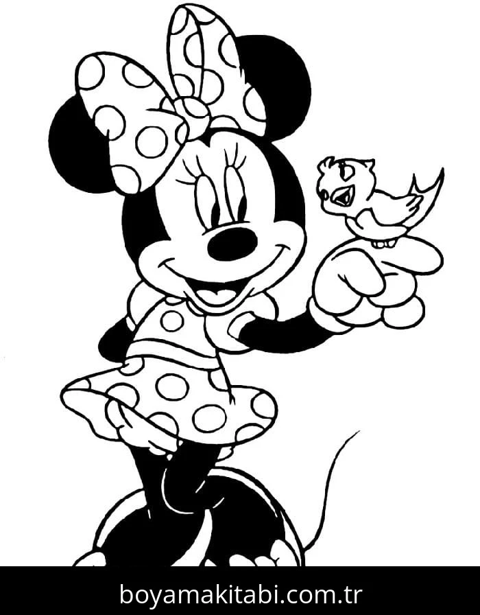 Minnie Mouse boyama sayfası #119 – sanatsal çalışma, aile ile vakit geçirme