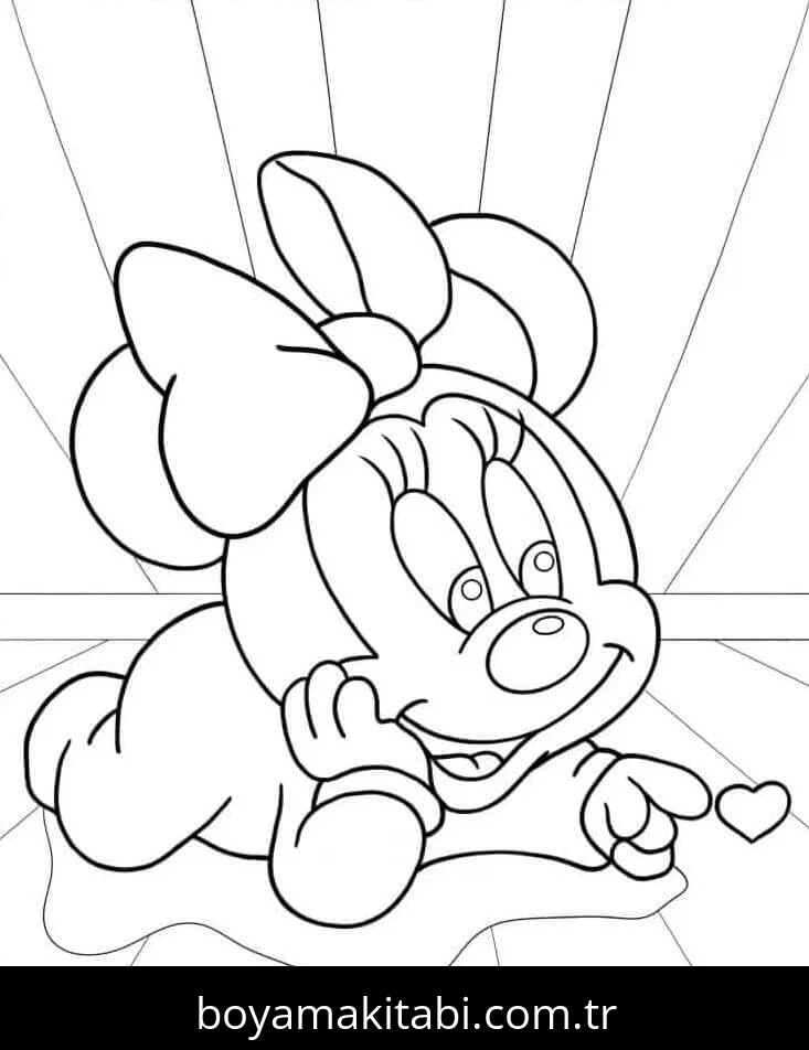 Minnie Mouse boyama sayfası #124 – anaokulu etkinliği, motor becerileri destekler
