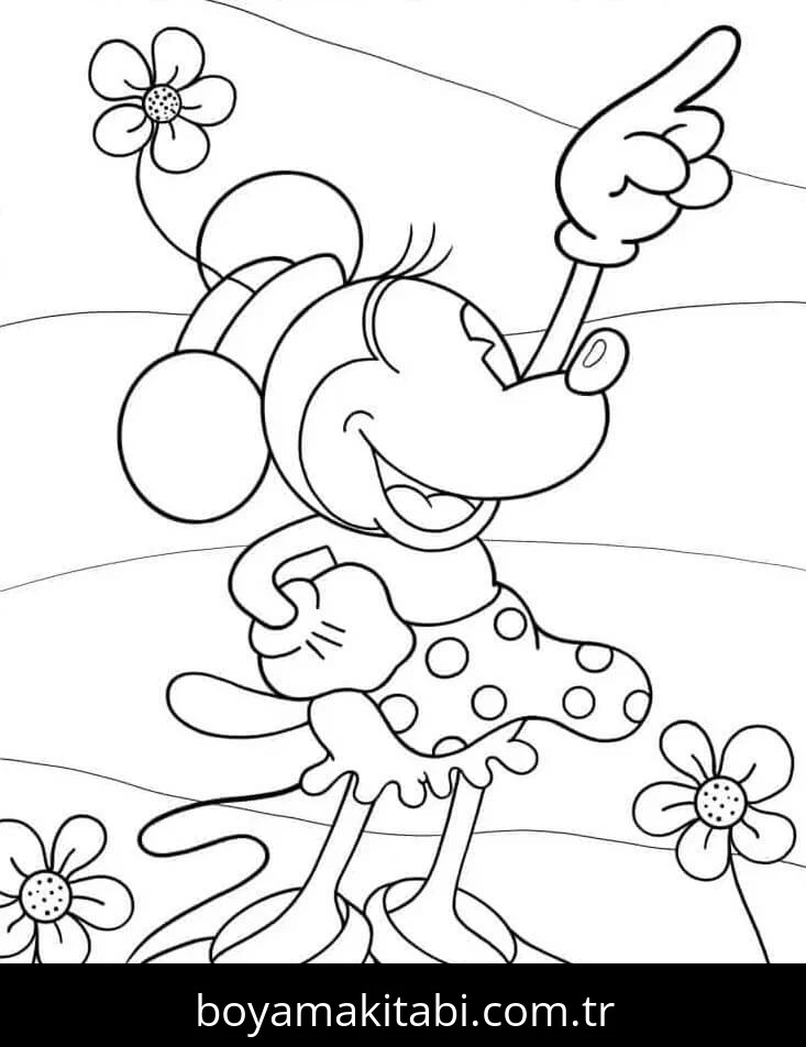 Minnie Mouse boyama sayfası #125 – ilkokul öğrencileri için, hayal gücünü besler