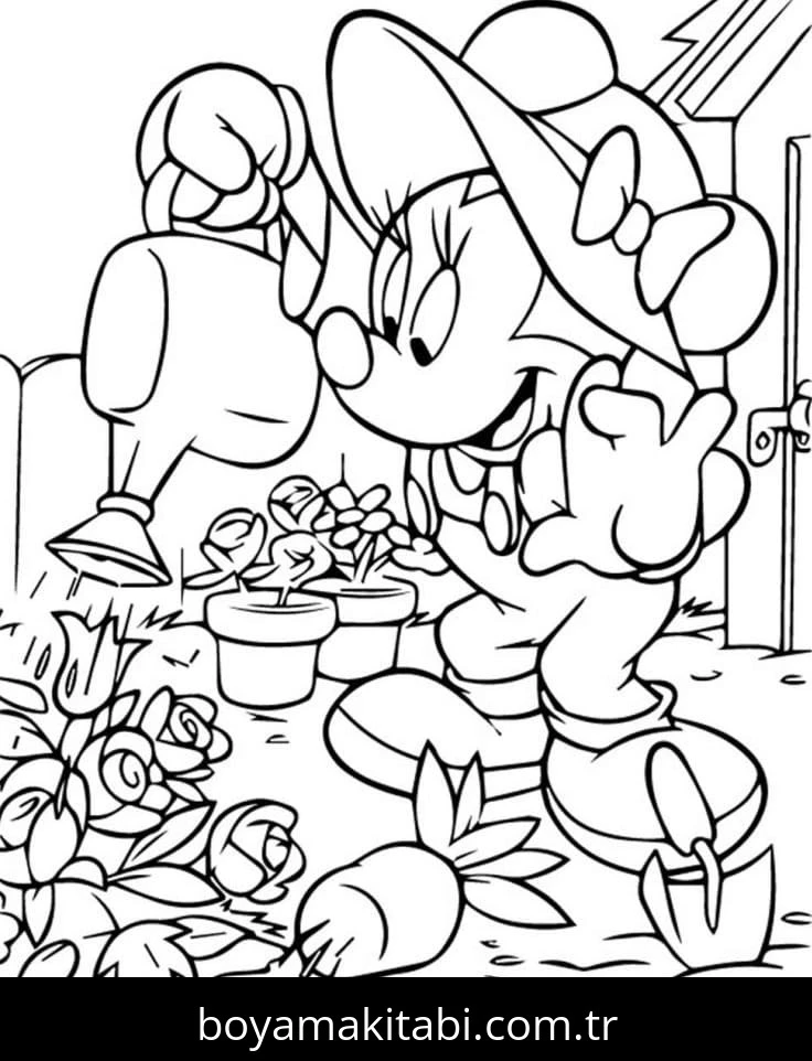 Minnie Mouse boyama sayfası #129 – sınıf etkinliği, kolay indirilebilir
