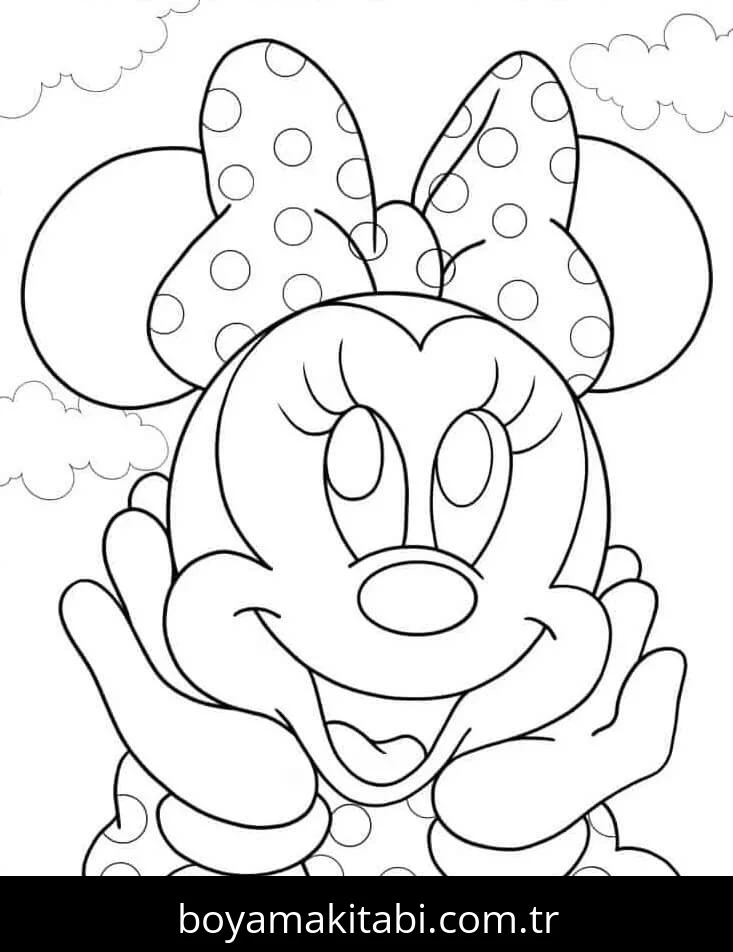 Minnie Mouse boyama sayfası #130 – dikkat ve odaklanma geliştirir, A4 baskıya uygun