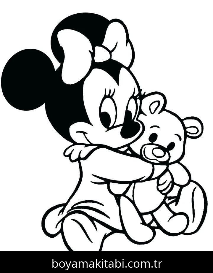 Minnie Mouse boyama sayfası #134 – sabır ve özgüven kazandırır, yaratıcı sanat çalışması