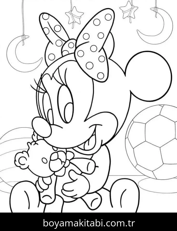 Minnie Mouse boyama sayfası #135 – ekran süresine alternatif, çocuklarla kaliteli zaman