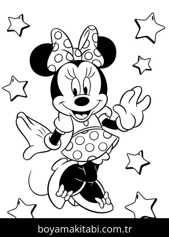 Minnie Mouse boyama sayfası #136 – kolay indirilebilir, eğlenceli öğrenme deneyimi