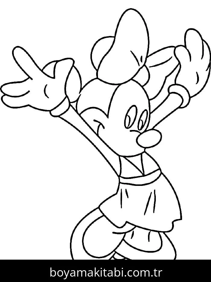 Minnie Mouse boyama sayfası #137 – A4 baskıya uygun, ücretsiz yazdır