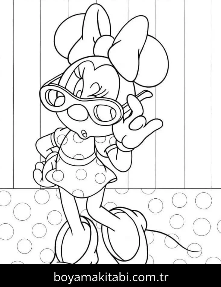 Minnie Mouse boyama sayfası #140 – yaratıcı sanat çalışması, eğlenceli etkinlik