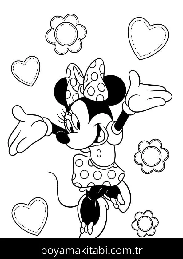 Minnie Mouse boyama sayfası #146 – kolay boyama, eğitici aktivite