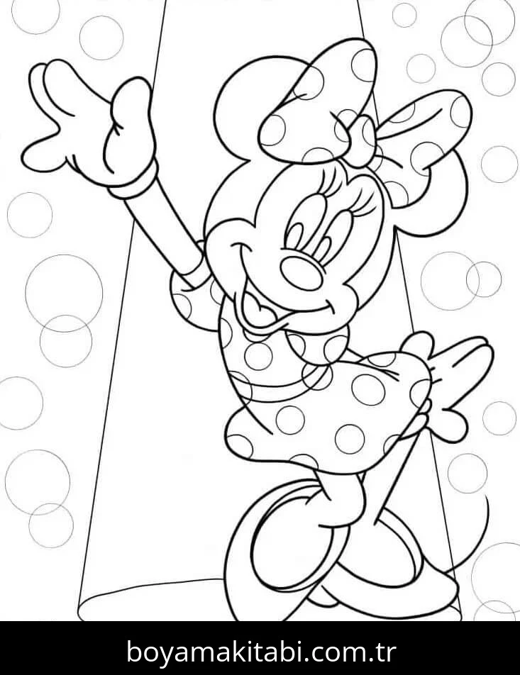 Minnie Mouse boyama sayfası #148 – yaratıcılığı geliştirir, keyifli zaman