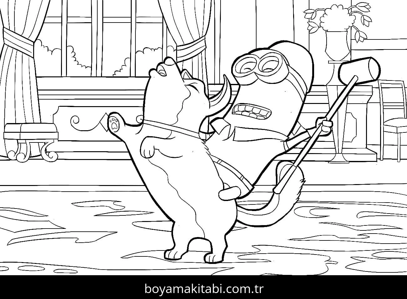 Minyonlar boyama sayfası #119 – yaratıcılık, doğum günü partisi aktivitesi