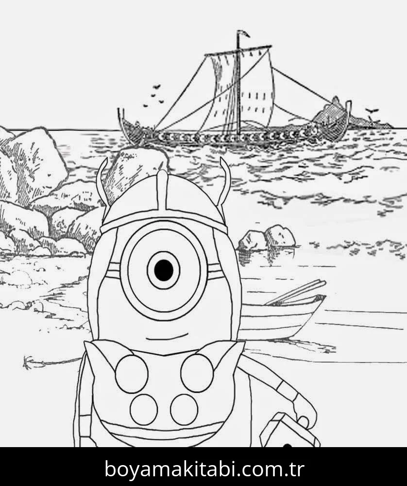Minyonlar boyama sayfası #143 – PDF indir, sevimli karakter