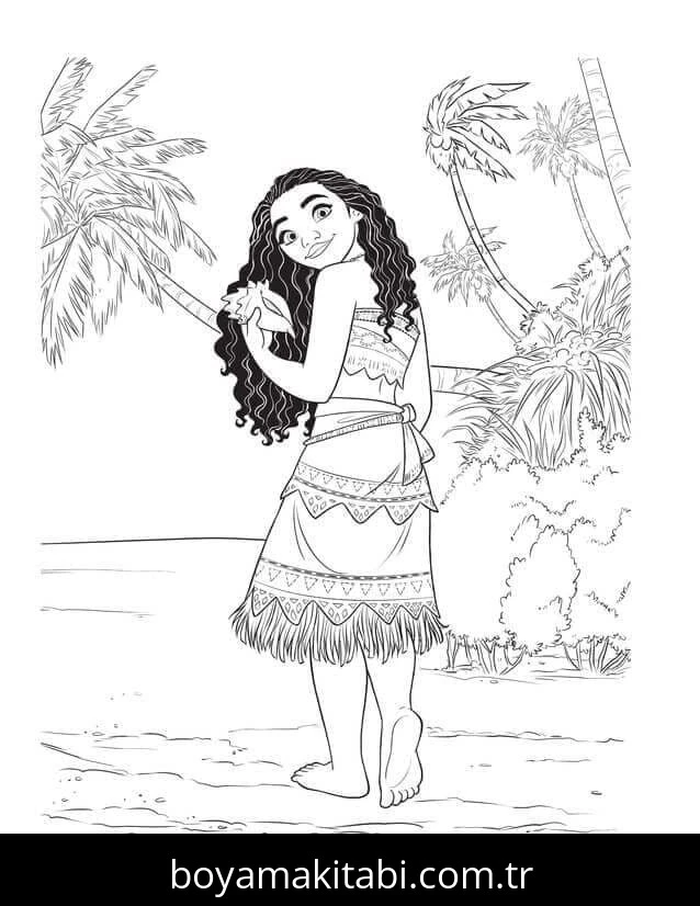 Moana boyama sayfası – boyama etkinliği, çocuk aktivitesi