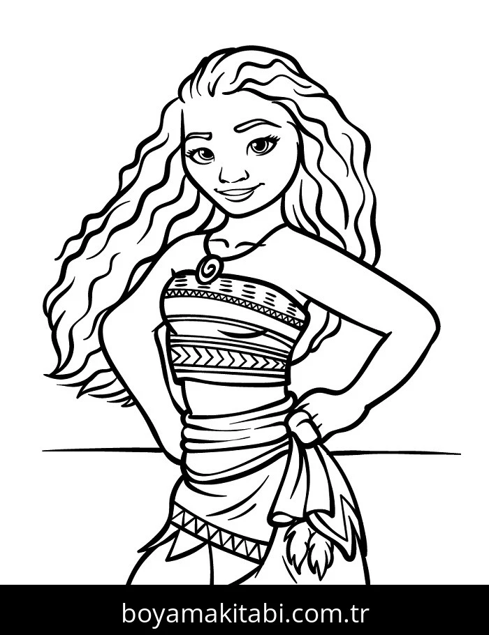 Moana boyama sayfası – eğitici aktivite, yaratıcılık