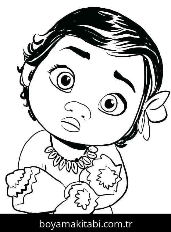 Moana boyama sayfası – el becerilerini geliştirir, boyama çalışması