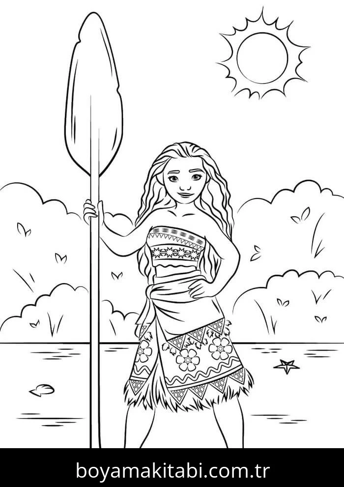 Moana boyama sayfası – yaratıcılık, eğlenceli etkinlik