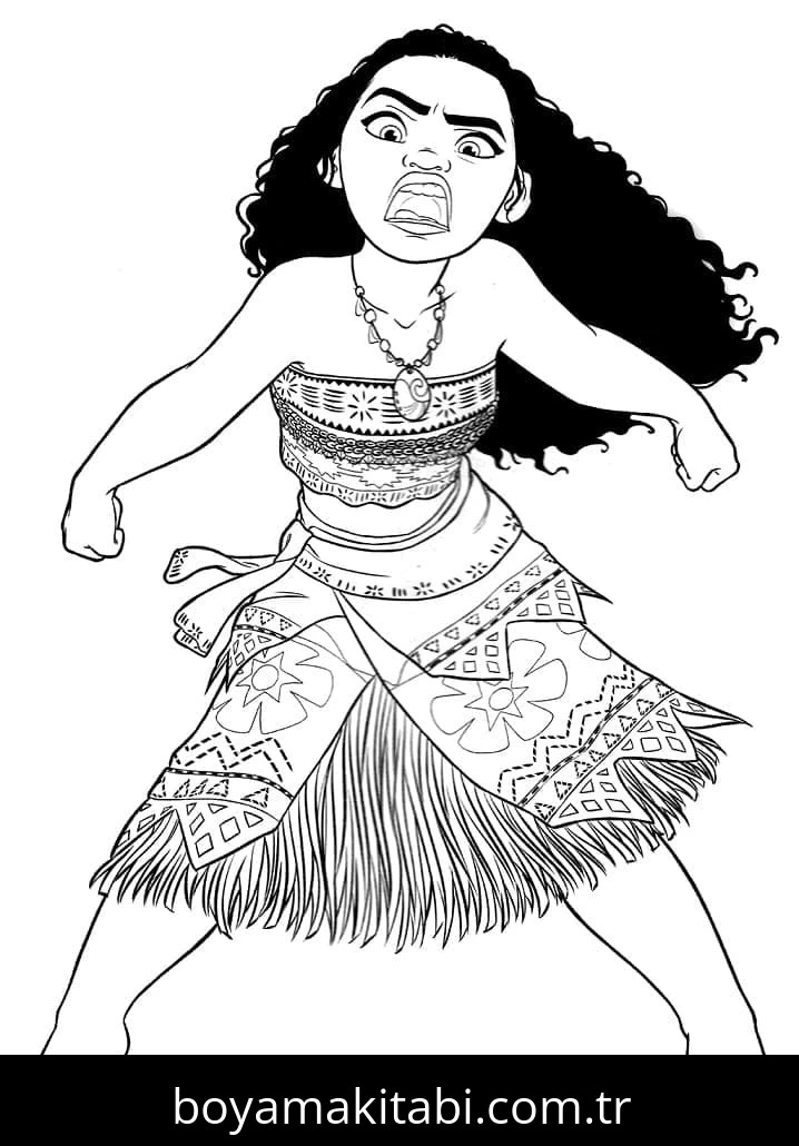 Moana boyama sayfası – okul öncesi, evde etkinlik