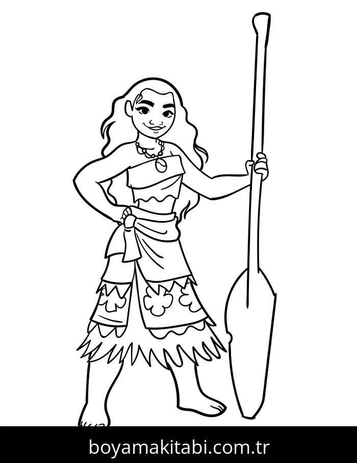Moana boyama sayfası – el becerilerini geliştirir, boyama çalışması