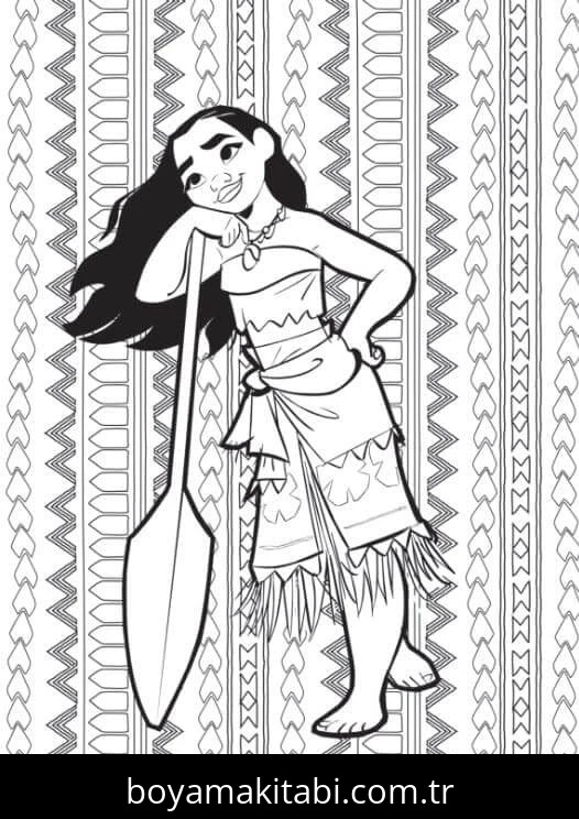 Moana boyama sayfası – okul öncesi, evde etkinlik