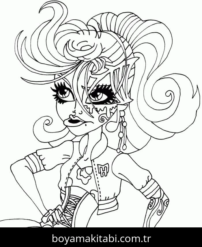 Monster High (Canavar High) boyama sayfası – el becerilerini geliştirir, boyama çalışması