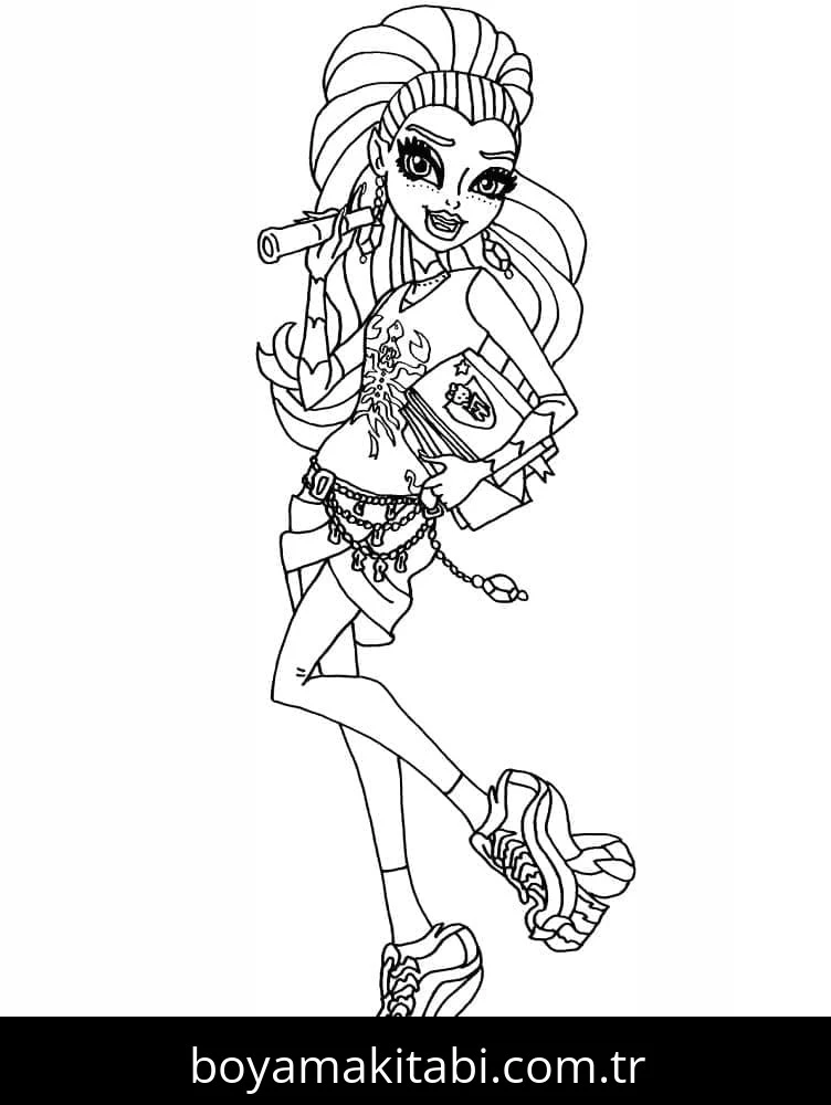 Monster High (Canavar High) boyama sayfası – çocuk aktivitesi, PDF indir