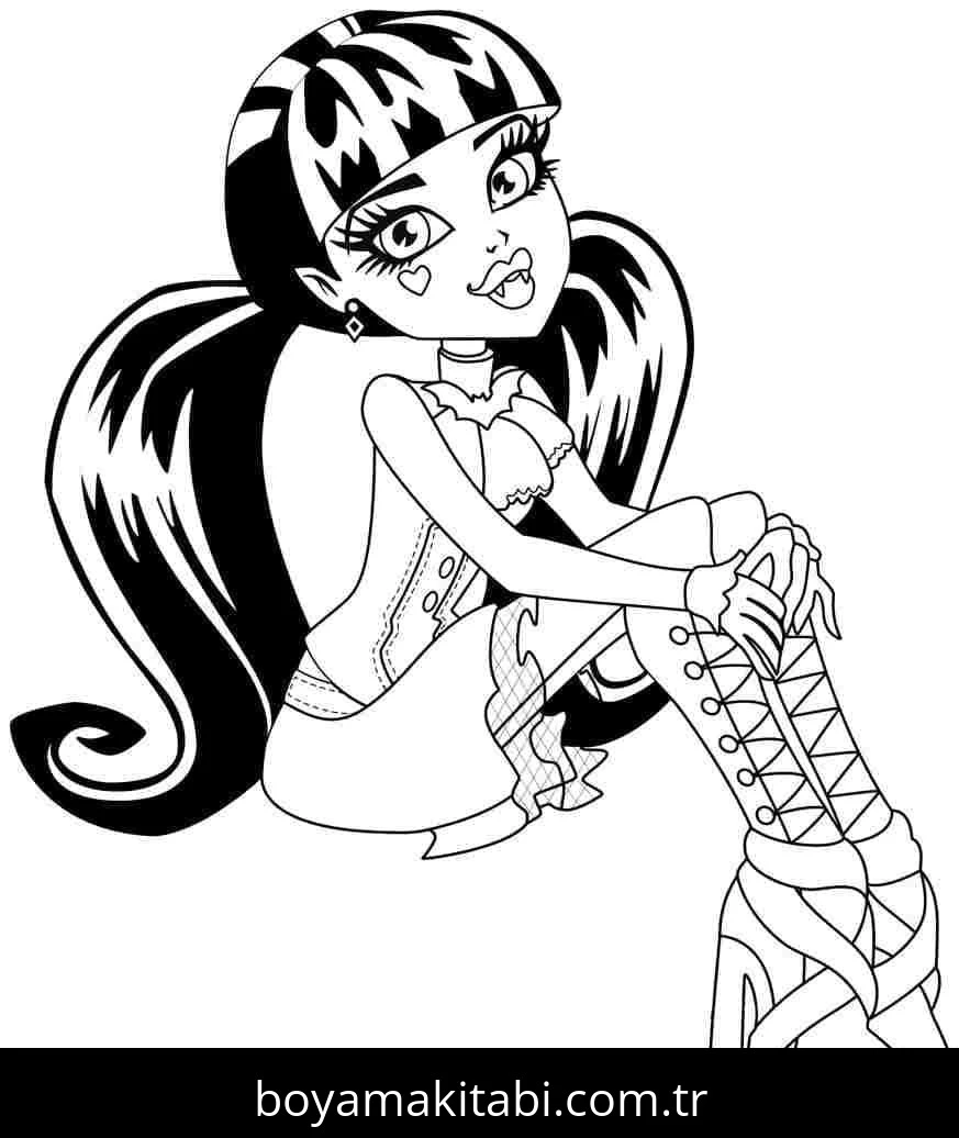 Monster High (Canavar High) boyama sayfası – kolay boyama, eğitici aktivite