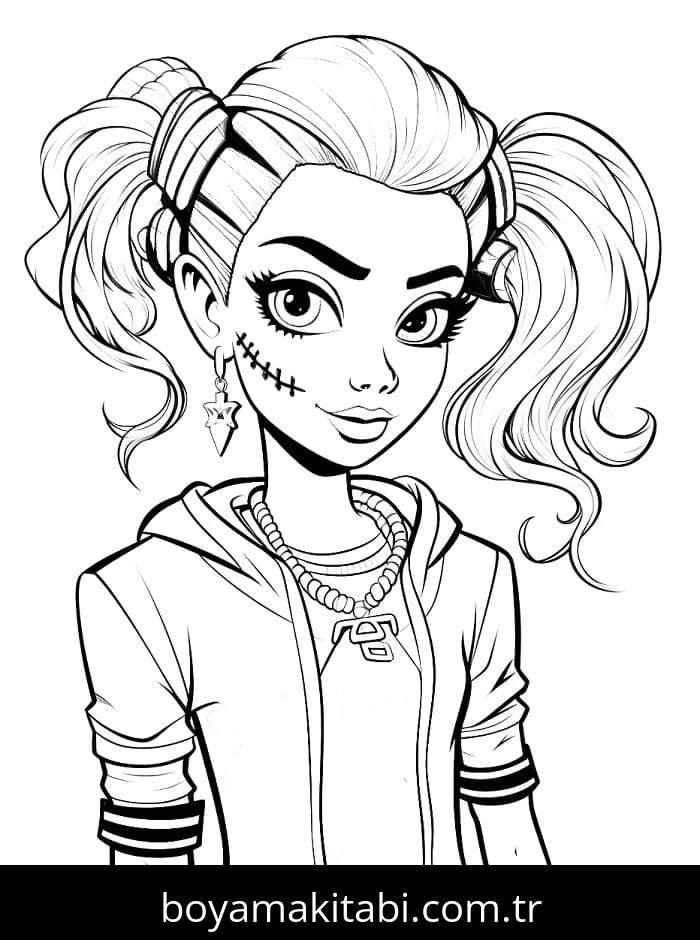 Monster High (Canavar High) boyama sayfası – eğitici aktivite, yaratıcılık