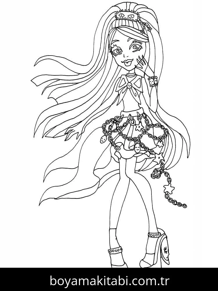 Monster High (Canavar High) boyama sayfası – sanatsal çalışma, çocuklar için