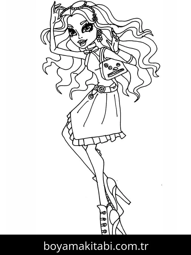 Monster High (Canavar High) boyama sayfası – PDF indir, sevimli karakter