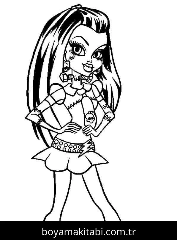 Monster High (Canavar High) boyama sayfası – sevimli karakter, sanatsal çalışma