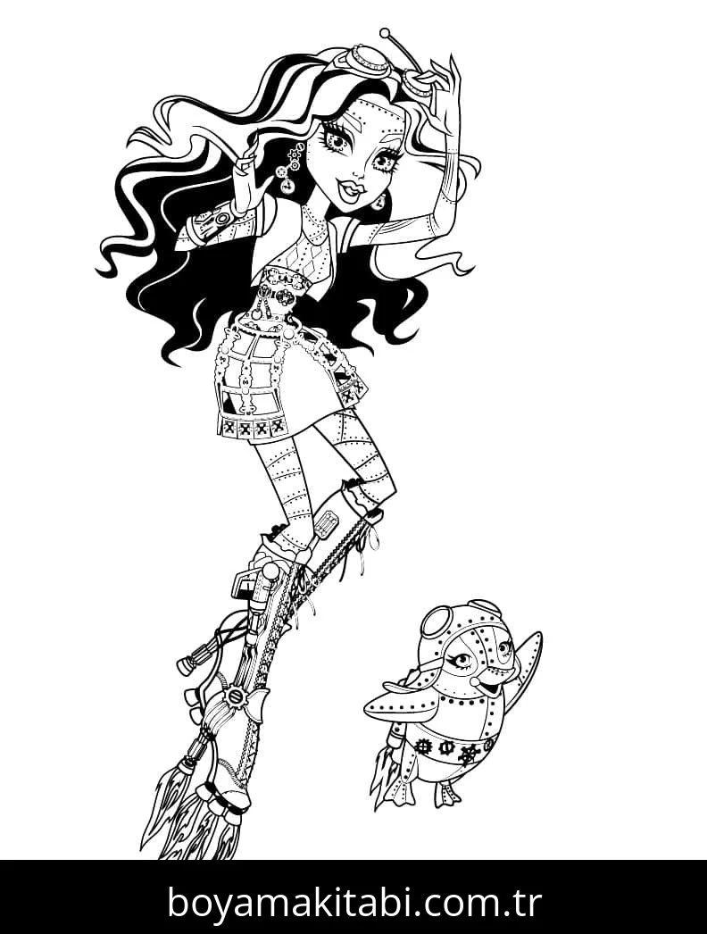 Monster High (Canavar High) boyama sayfası – eğitici aktivite, yaratıcılık