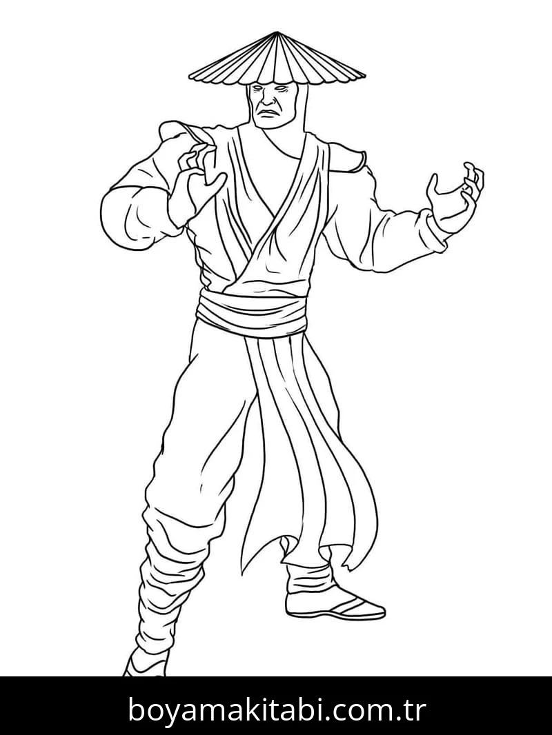 Mortal Kombat boyama sayfası – PDF indir, sevimli karakter
