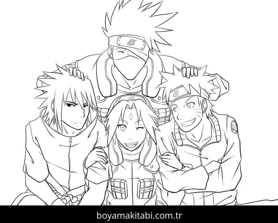Naruto boyama sayfası – sanatsal çalışma, çocuklar için