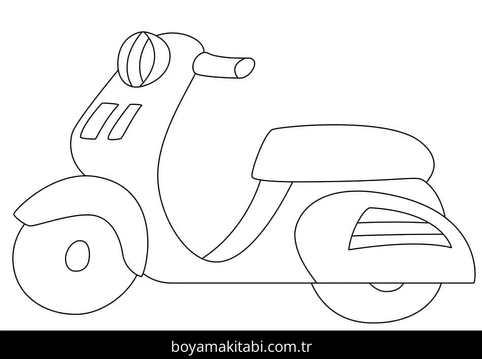 Motosiklet boyama sayfası #180 – günlük etkinlik önerisi, kolay boyama