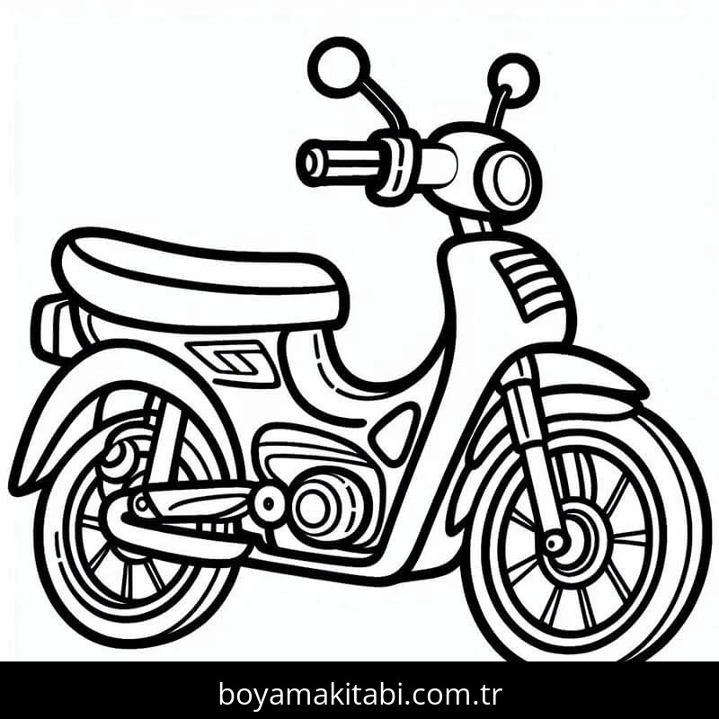 Motosiklet boyama sayfası #190 – okul öncesi, evde etkinlik