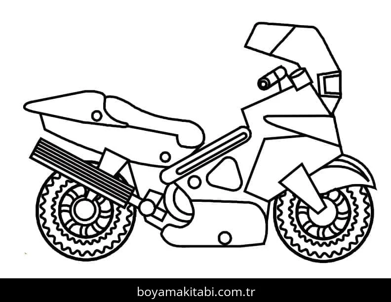 Motosiklet boyama sayfası #201 – yaratıcılık, doğum günü partisi aktivitesi