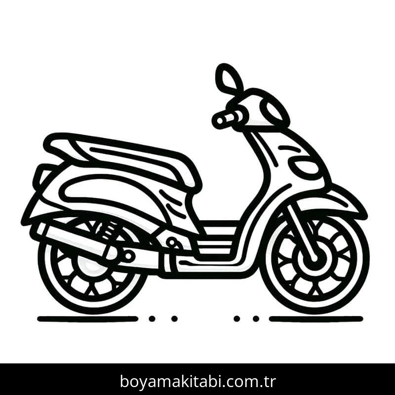 Motosiklet boyama sayfası #206 – aile ile vakit geçirme, renk bilgisini öğretir