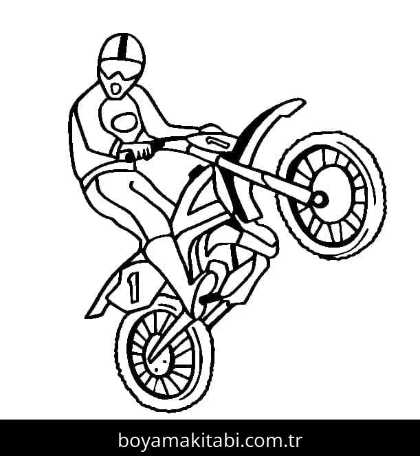 Motosiklet boyama sayfası – eğitici aktivite, yaratıcılık