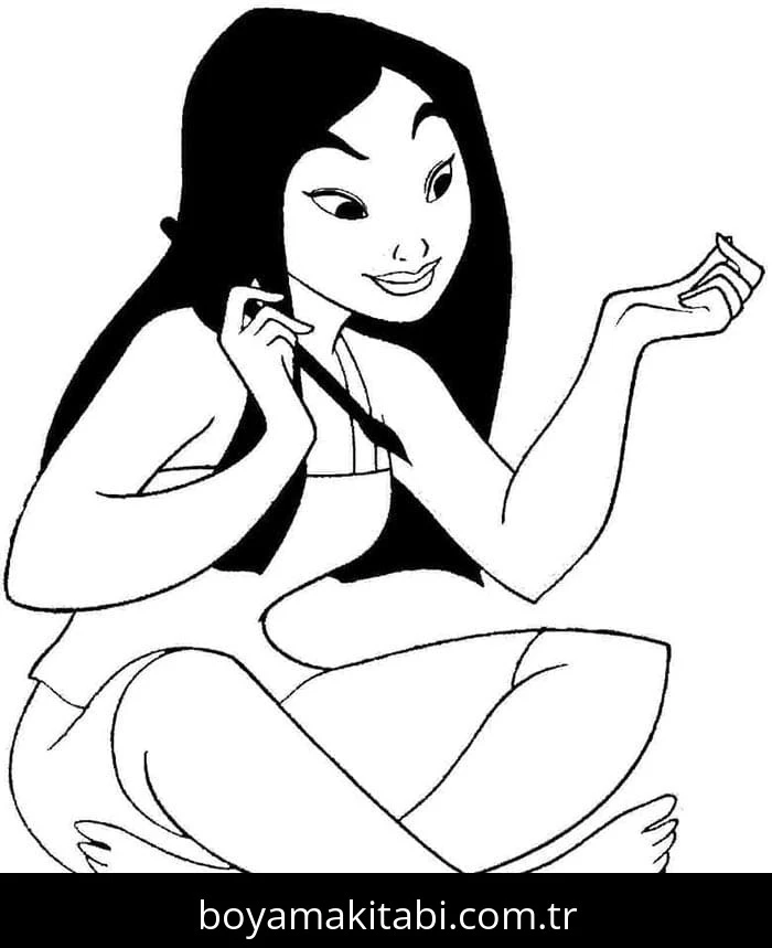 Mulan boyama sayfası #39 – yaratıcılığı geliştirir, keyifli zaman