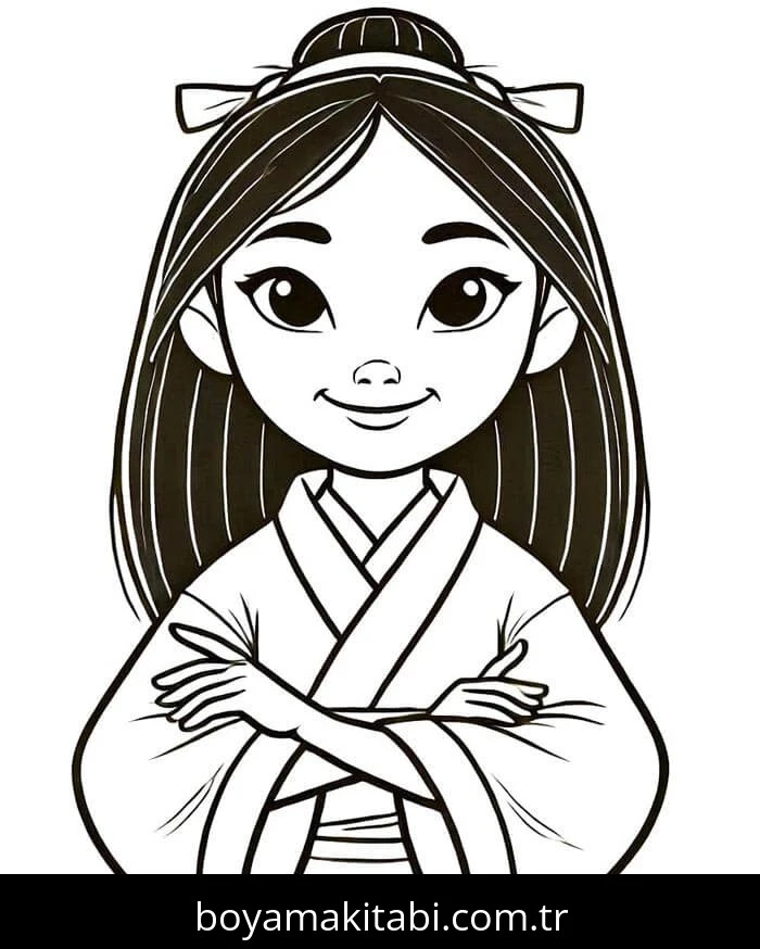 Mulan boyama sayfası #46 – keyifli zaman, renkli çizimler