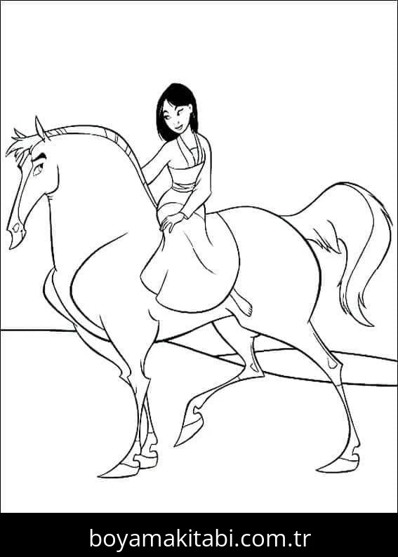 Mulan boyama sayfası #50 – basit çizim, yaz tatili etkinliği