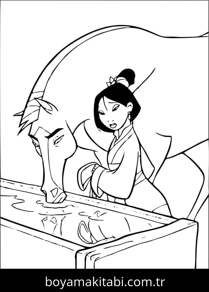 Mulan boyama sayfası #51 – yaratıcılık, doğum günü partisi aktivitesi