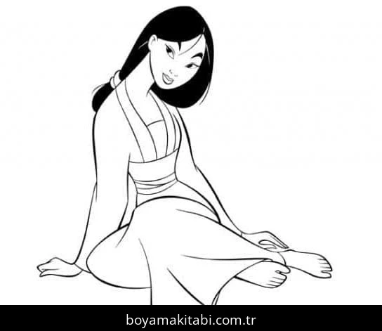 Mulan boyama sayfası #53 – renkli çizimler, dikkat ve odaklanma geliştirir